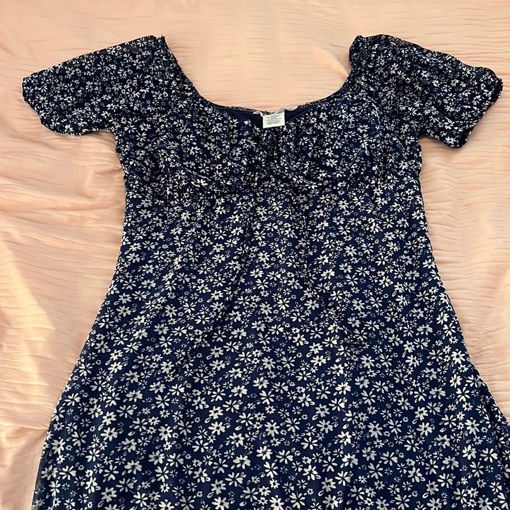 Planet Gold Blue and White Floral Dress